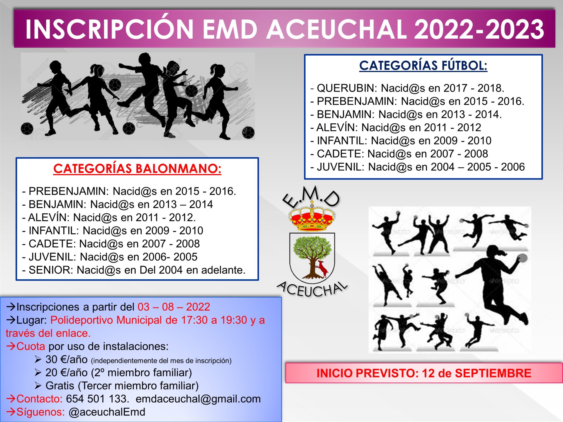 Inscripciones Escuela Municipal De Deportes Aceuchal Web Oficial