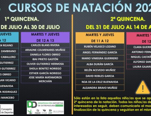 HORARIO Y GRUPOS DE NATACIÓN NIÑOS/AS