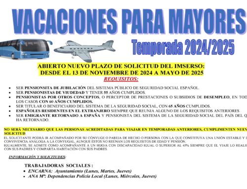 VACACIONES PARA MAYORES 2024/2025