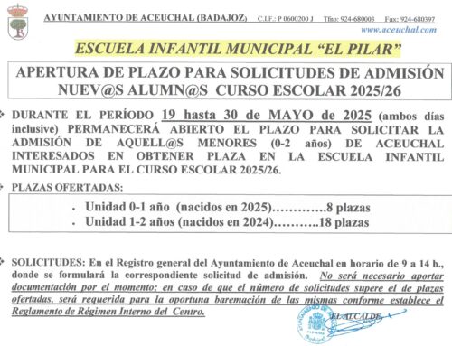 MATRÍCULAS ESCUELA INFANTIL MUNICIPAL